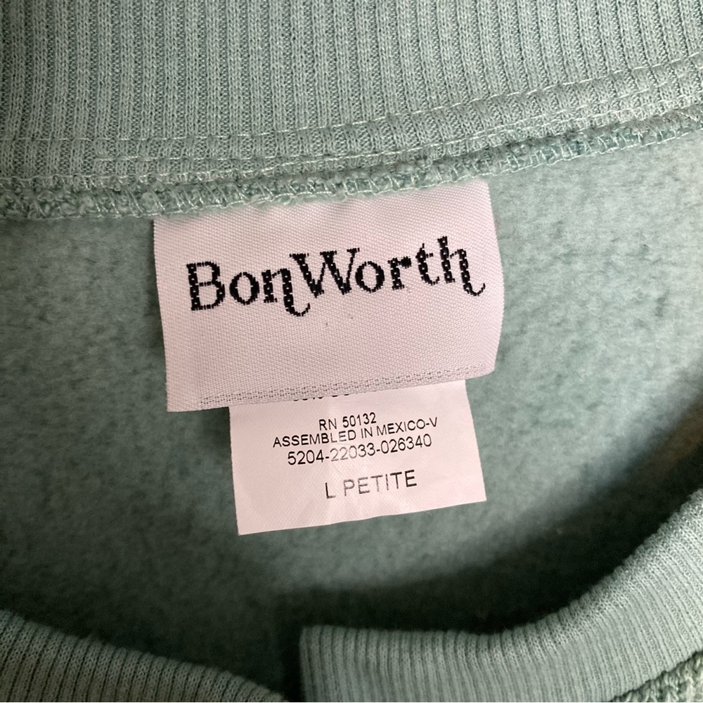Vintage Bon Worth Embroidered Birds Knit Cardigan Grandmacore Blue Green - Picture 9 of 10